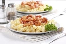 Paste cu creveti, branza degresata si lamaie