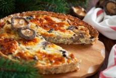 Tarta cu ciuperci si branza de capra